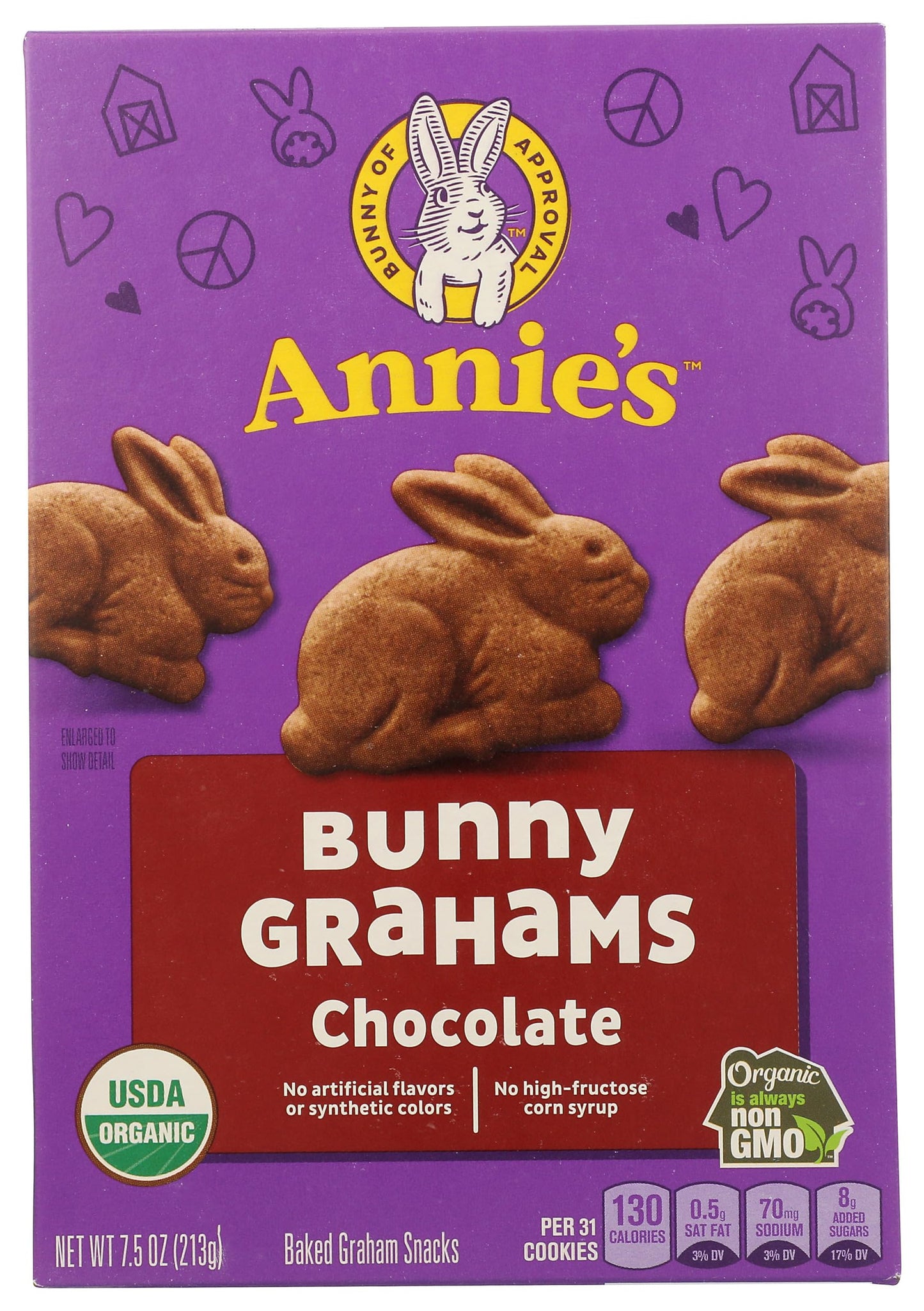Annie's Homegrown Chocolate Bunny Grahams, 7.5 oz