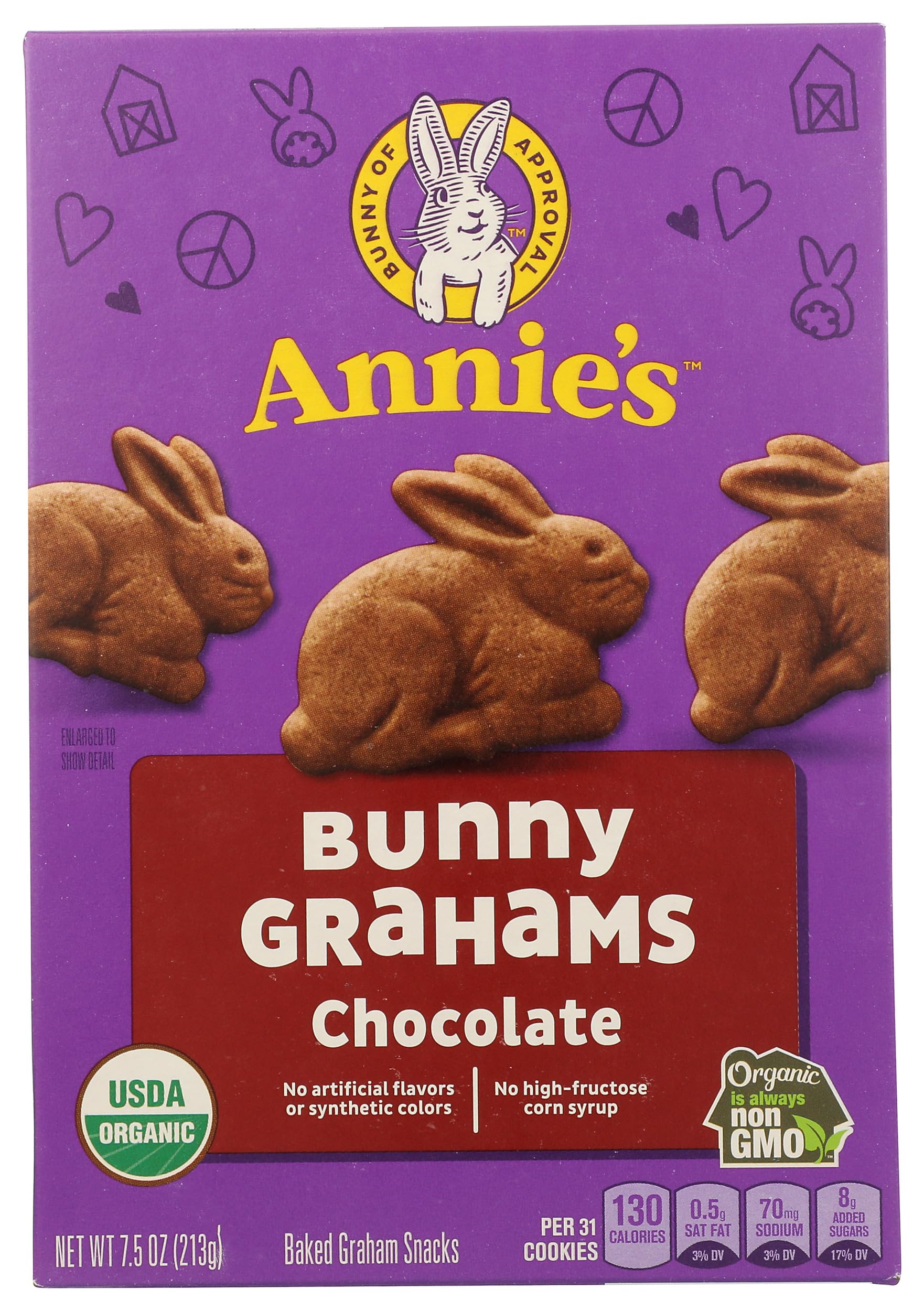 Annie's Homegrown Chocolate Bunny Grahams, 7.5 oz