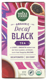Whole Foods Market, Tea Black Decaf Organic, 20 Count