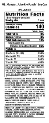 Monster Energy Juice Rio Punch, Energy Drink, 16 Ounce