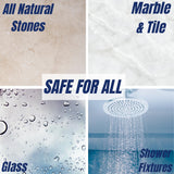 Black Diamond Stoneworks Natural Stone Shower Soap Scum Remover Spray. For Cleaning Bathtubs, Glass Doors, Tubs, Travertine, Marble, Tile. Heavy Duty
