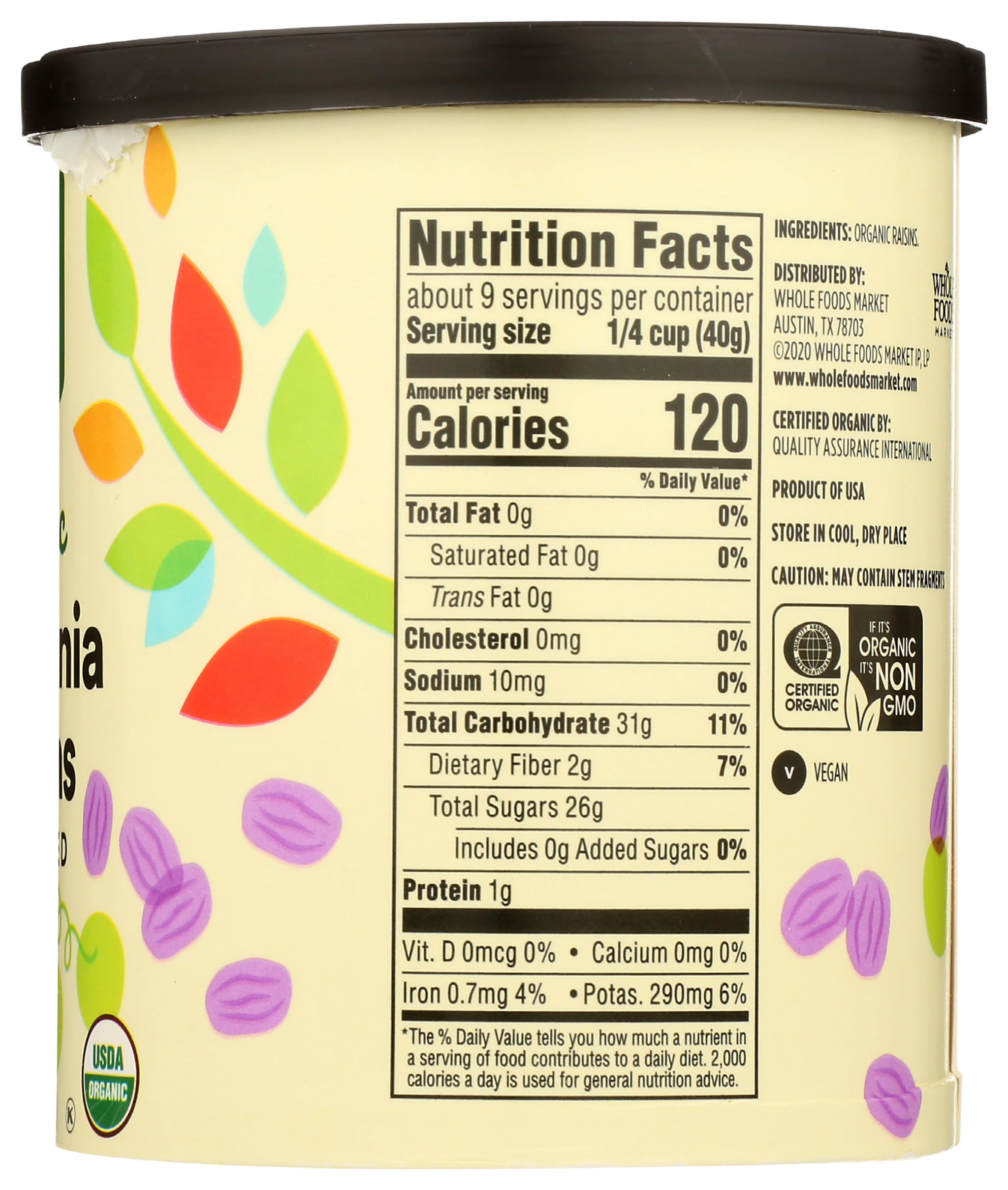 365 by Whole Foods Market, Organic Raisins, 12 Ounce