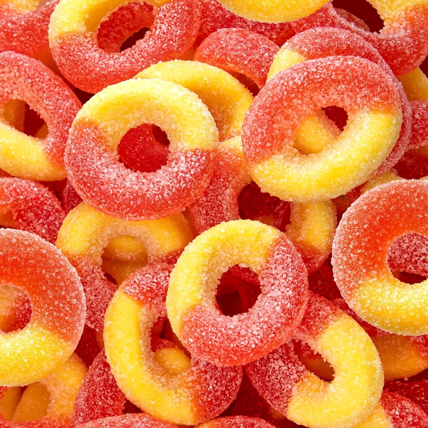 Peach Rings Gummy Candy 1-Pound Bag | Classic Sweet and Sour Candy | Soft Peach Gummies for Snacking, Dessert Topping & Buffet Tables | Chewy Gummy
