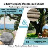 Exprosiflux Lint-Free Streak-Free Glass Cleaning Cloth 3-Pack - Microfiber Towels Polish & Scrub with Only Water for Windows, Cars, Mirrors - Blue