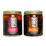 Hell Fire Detroit Chile Oil - Hot, Fire-Roasted Blend with Ghost & Piri Piri Chiles, All-Natural, Vegan, Gluten-Free, Low Sodium - 4 fl oz (2 Pack
