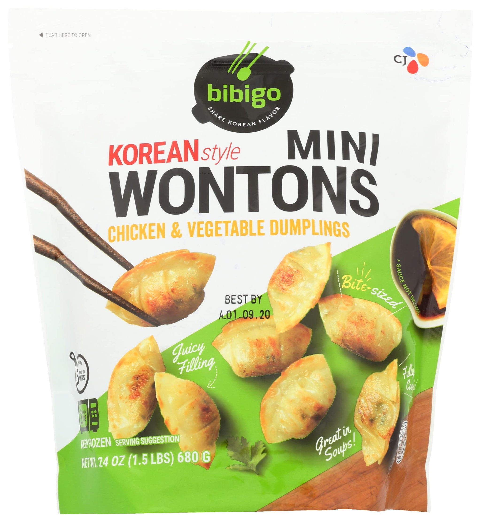 bibigo Mini Chicken & Vegetable Wonton, 24 Oz