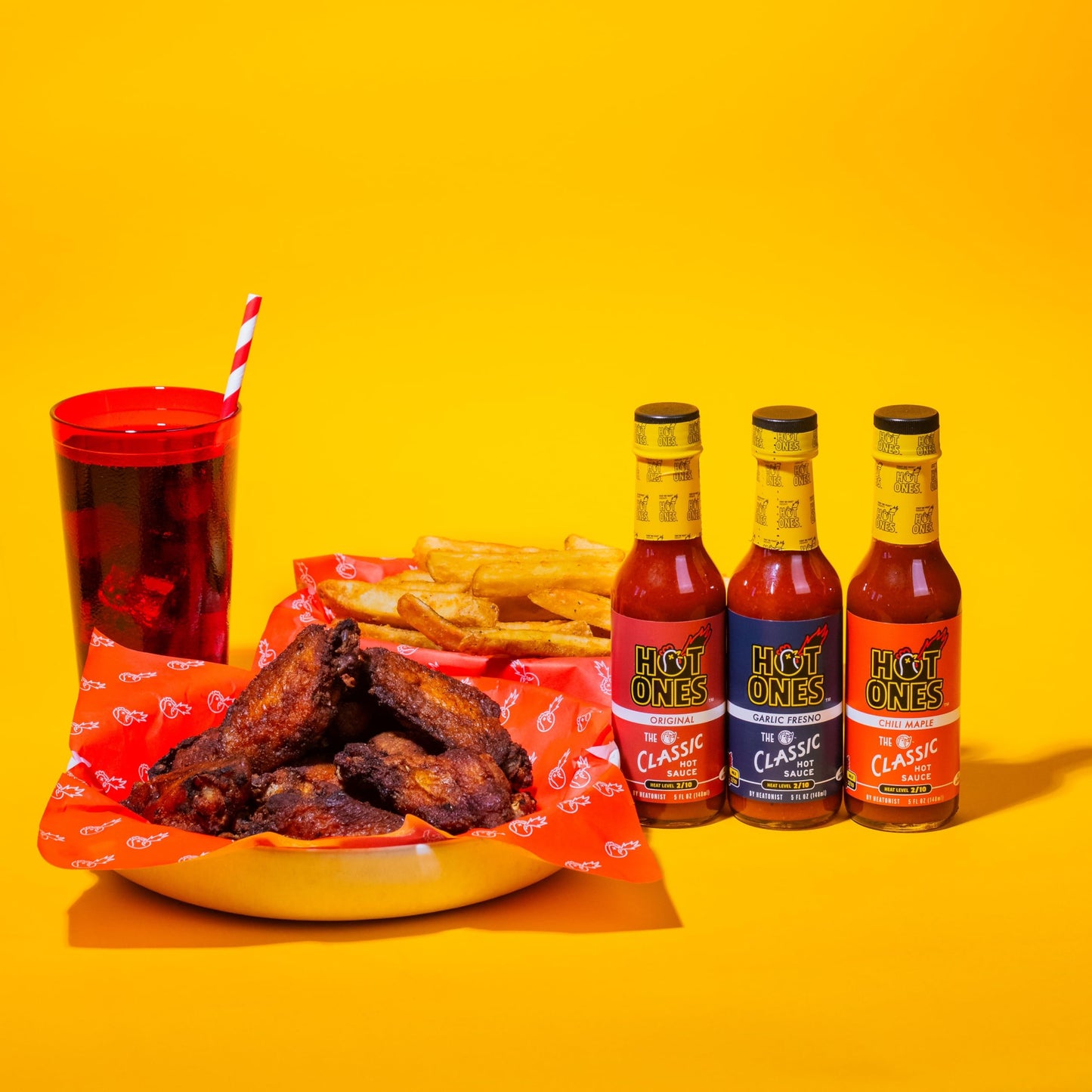 Hot Ones The Classic Trio, Hot Sauce Pack With The Classic Original, Garlic Fresno Chili & Chili Maple, Made With All Natural Ingredients, 5 fl oz