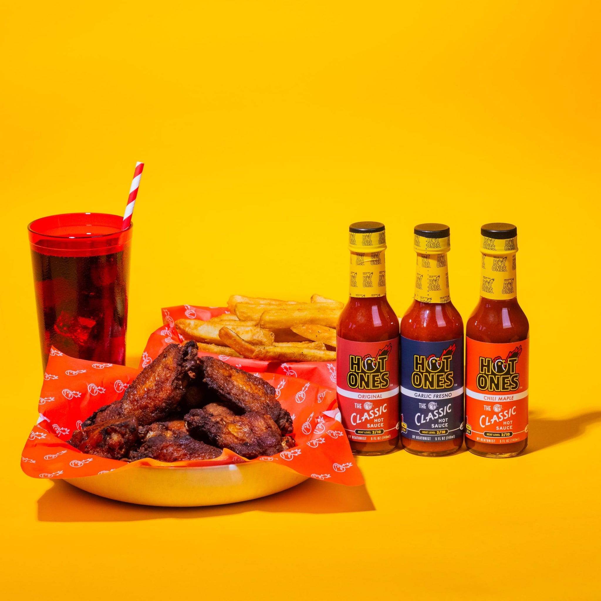 Hot Ones The Classic Trio, Hot Sauce Pack With The Classic Original, Garlic Fresno Chili & Chili Maple, Made With All Natural Ingredients, 5 fl oz
