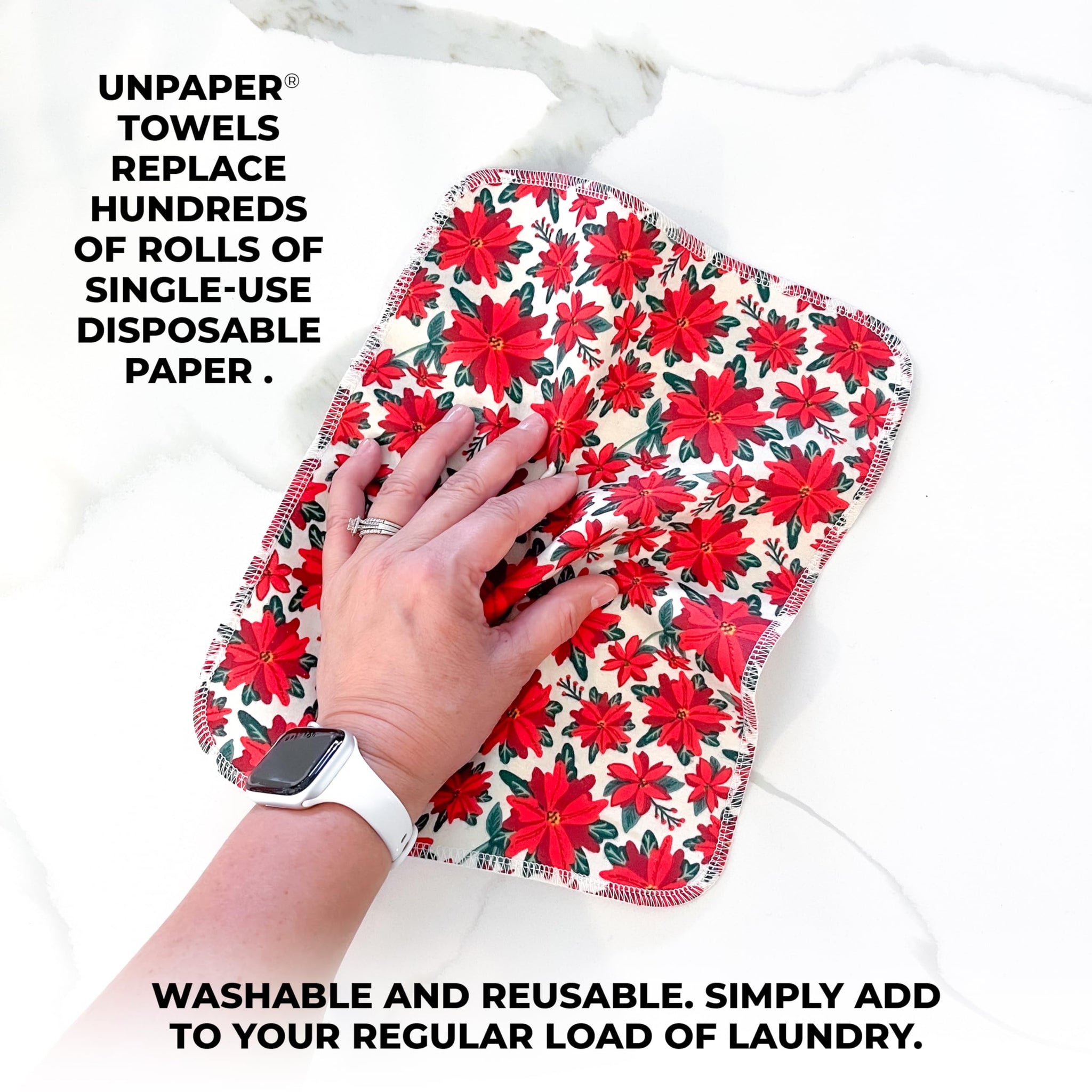 Marley's Monsters Seasonal UNpaper Towels - Reusable Paperless Towels - Cotton, Tree Free (12-Count roll) (Home for The Holidays)
