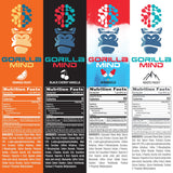 Gorilla Mind Energy Drink | Unmatched Energy · Amplified Focus | N-Acetyl-L-Tyrosine, Alpha-GPC, 200mg Caffeine, Uridine, Saffron | 0 Sugar Or