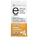 Ethical Bean Fairtrade Organic Coffee, Whole Bean Espresso Coffee (12 Oz Bag), Sweet Espresso Medium Dark Roast, 0.75 Lb