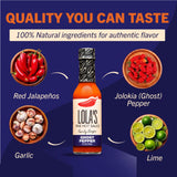 Lola's Fine Hot Sauce 6-Pack Gift Set, Includes Lola's Hot Sauce Original, Green Jalapeño, Ghost Pepper, Trinidad Scorpion, Mango Scotch Bonnet