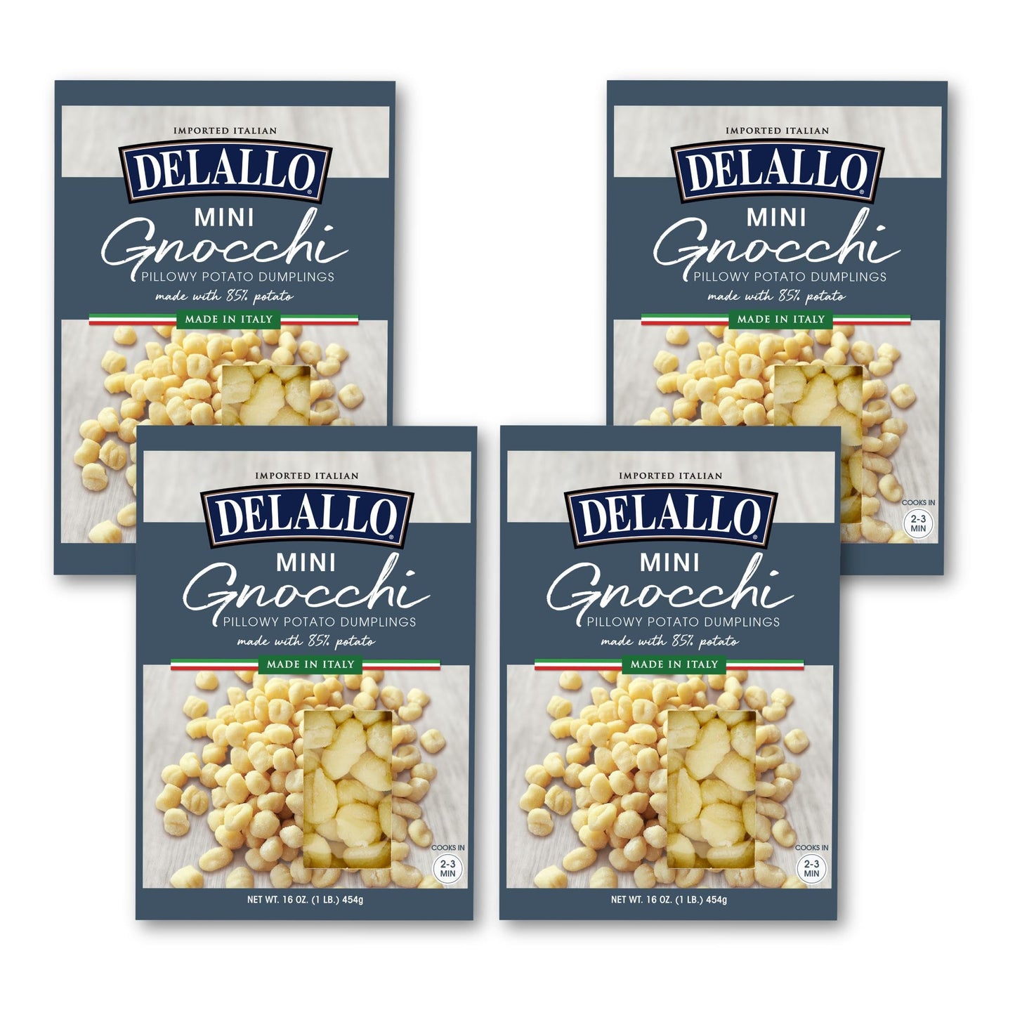 DeLallo Mini Potato Gnocchi Pasta, Made in Italy, Light and Airy Texture, Small-Sized Dumplings for Soups and Baked Dishes, Kosher, Non-GMO, 16 oz