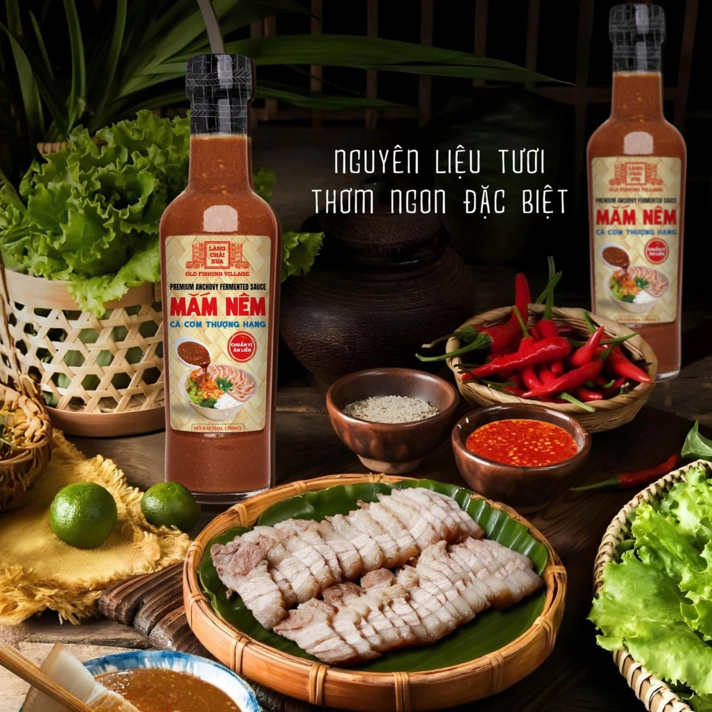 Làng Chài X?a Premium Vietnamese Anchovy Fermented Sauce - Authentic and Flavorful Marinades and Sauces for Grilling, Dipping, and Cooking (200g)
