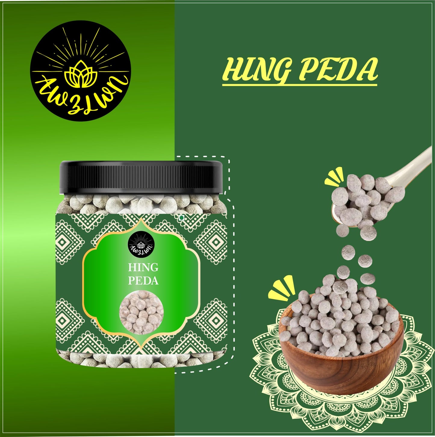 AWZLWN Natural Hing Peda 3.52 OZ (100 GM) | Set oF 1 | AWZLWN