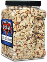 Gourmet Toasted Sliced Almonds by It's Delish - 28 Oz Bulk Reusable Jumbo Container - Premium Oven Fresh Dry Roasted - Healthy Snack, Topping