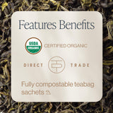 Rishi Tea Organic Jasmine Green Tea Bags, 15 Count (Pack of 6)
