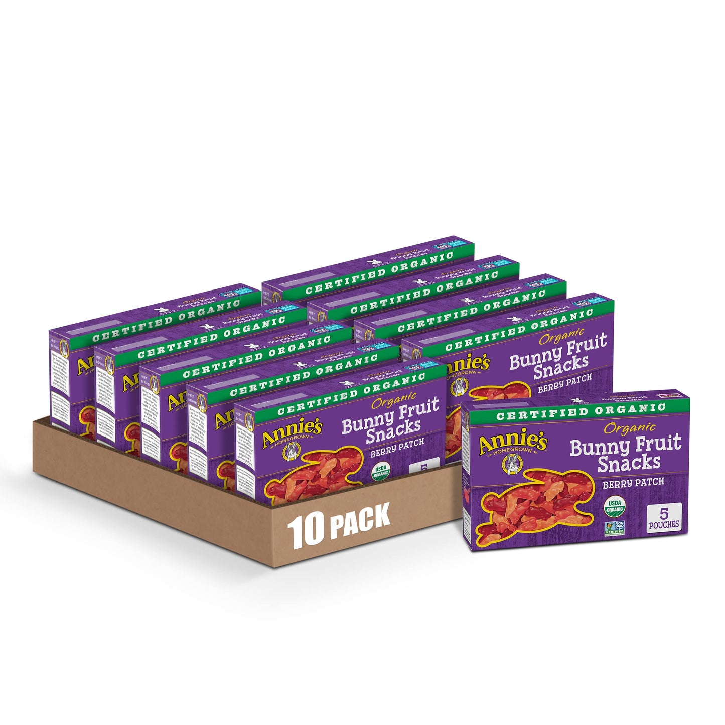 Annie's Organic Berry Patch Fruit Snacks, Gluten Free, (50 Pouches)