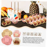 GRIRIW 100pcs Rose Design Chocolate Cups Mini Cupcake Liners for Weddings Birthdays and Parties Elegant Truffle Wrappers