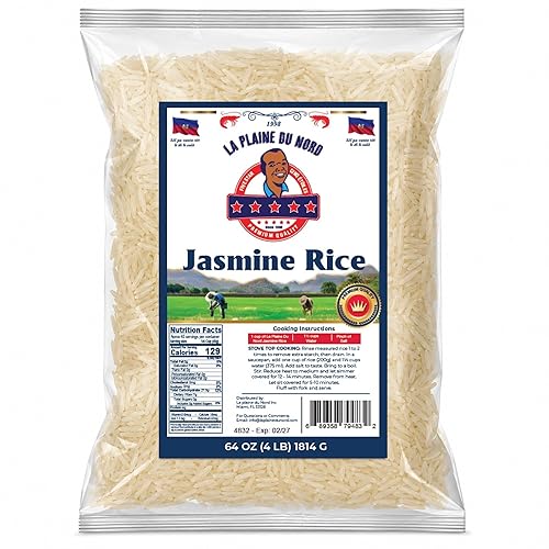 LaPlaineDuNord Jasmine Rice | Premium Quality Haitian Rice | Non-GMO - Gluten-Free Rice | Diabetic Friendly, Superior Taste & Sweet Fragrant | Suitable for Daily Healthy Cooking (3.5lbs)