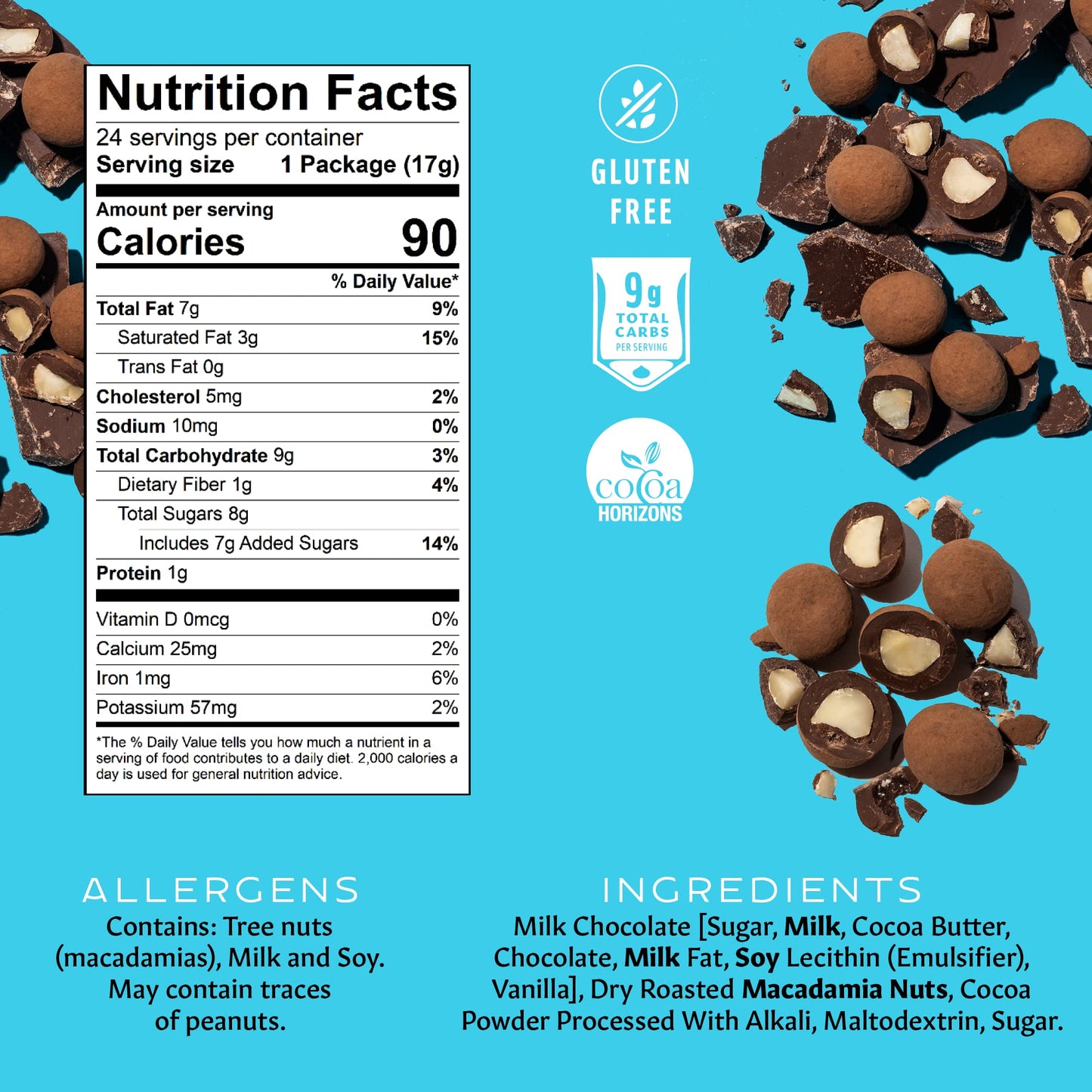 Mauna Loa Milk Chocolate Covered Macadamia Nuts, 24 Pack of 0.6 oz Mini Pouches, Gluten Free, Sweet Hawaiian Snack