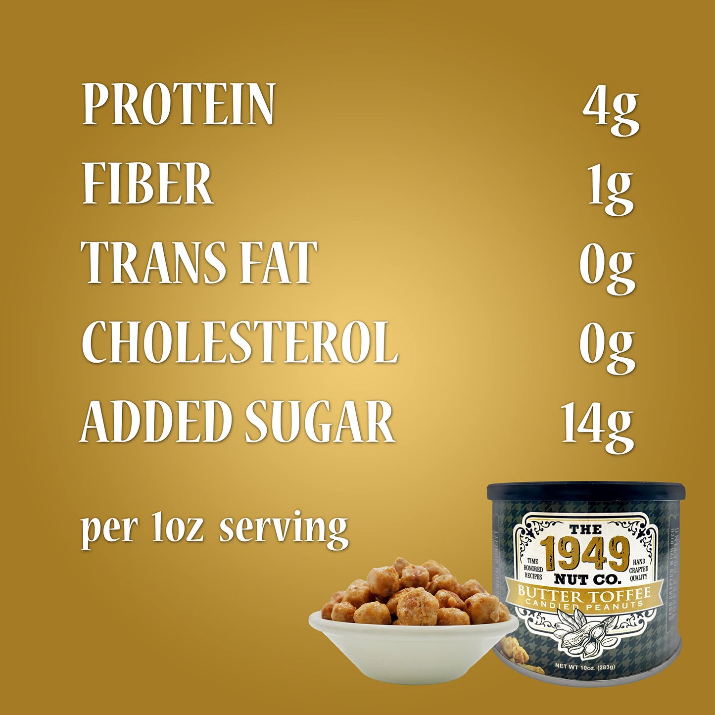 The 1949 Nut Co. Butter Toffee Candied Virginia Style Peanuts | Oil Roasted Peanuts | Fried Peanuts with a Unique Crispy Crunch | Extra-Large