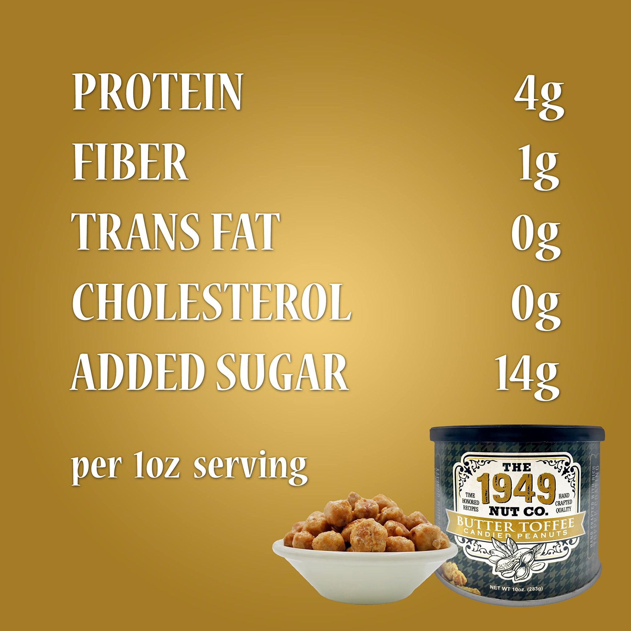 The 1949 Nut Co. Butter Toffee Candied Virginia Style Peanuts | Oil Roasted Peanuts | Fried Peanuts with a Unique Crispy Crunch | Extra-Large