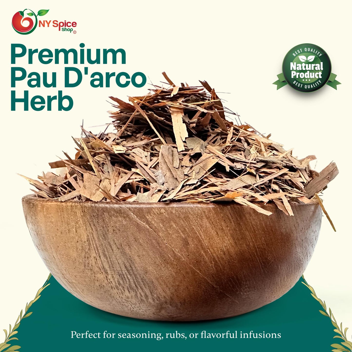 NY Spice Shop Pau D'arco/Ipe Roxo - Cut & Sifted - 8 Ounce Pau D’arco Tea Bark - Pau D’arco Herb - Herbal Tea - Inner Bark - Natural Flavor Enhancer