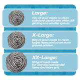 12 Pack Stainless Steel Scourers by Scrub It - Steel Wool Scrubber Pad Used for Dishes, Pots, Pans, and Ovens. Easy scouring for Tough Kitchen