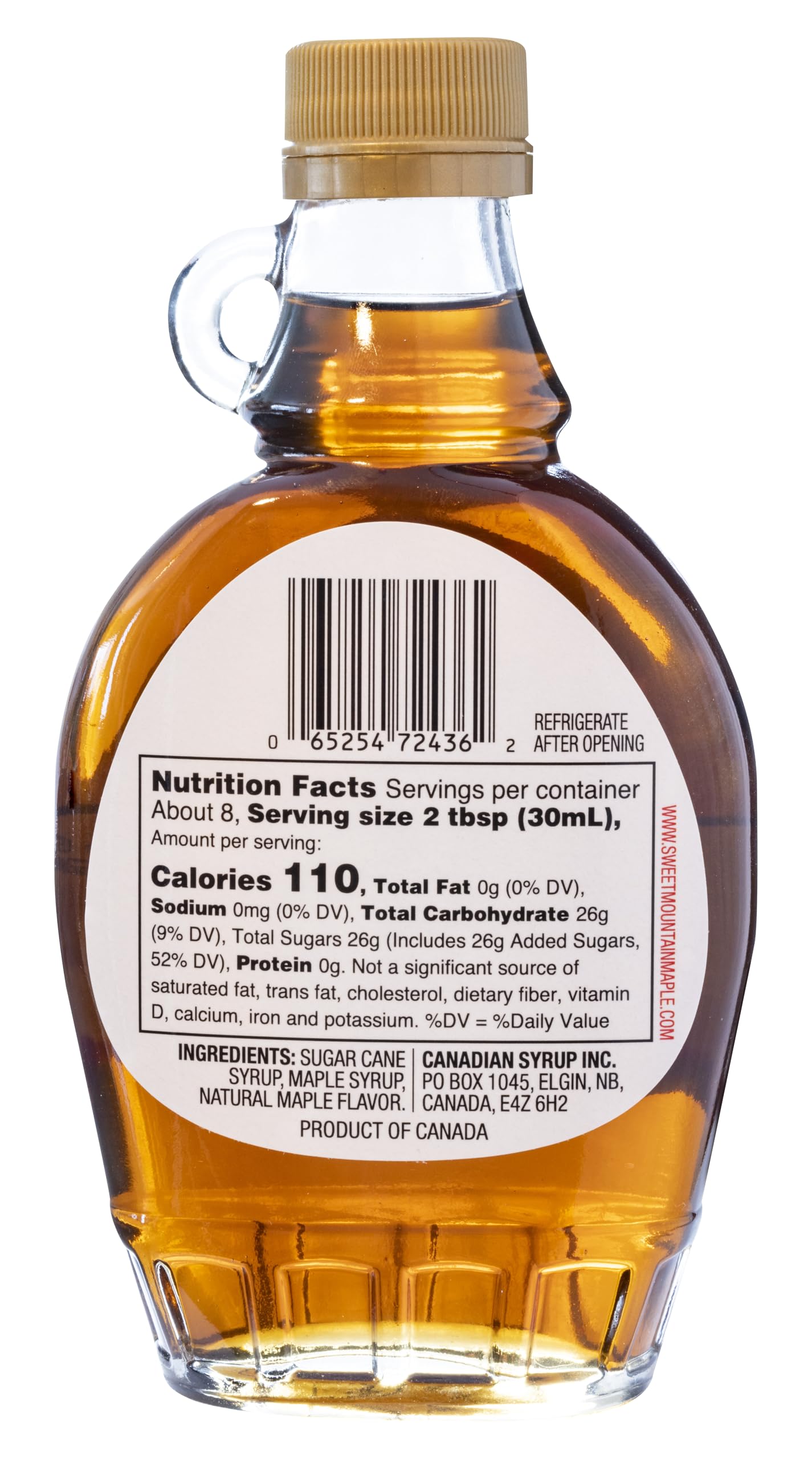Sweet Mountain - Natural Maple Taste Syrup in Glass Bottle (8.5 FL OZ / 250 ml)