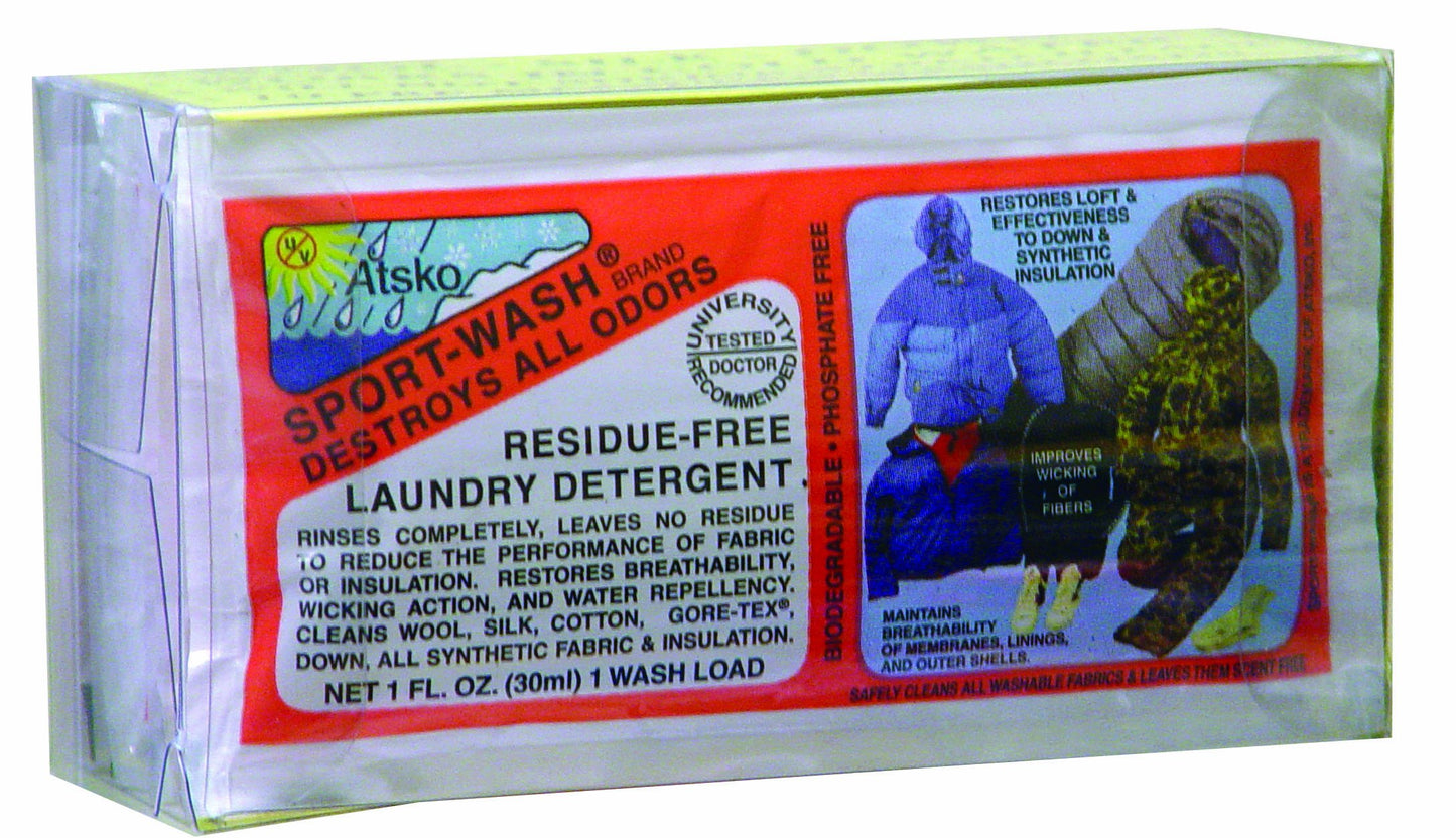 Atsko Sno-Seal Sport-Wash Laundry Detergent (1-Fluid Ounce Pillow-Pack, 10 per Clear Box) (1348C)