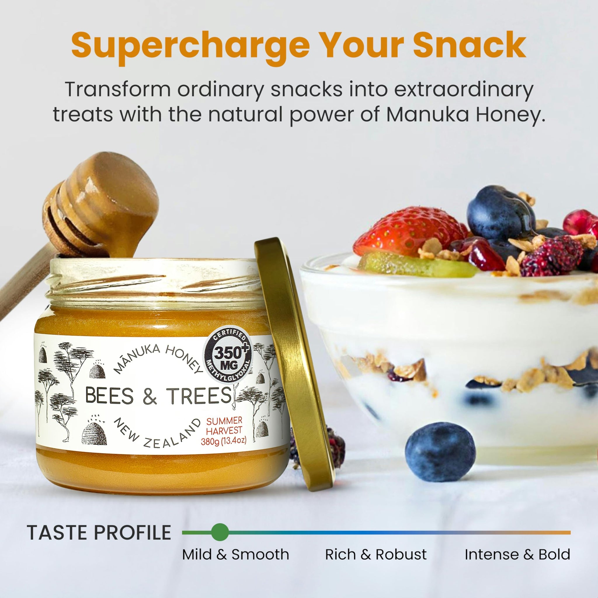 Bees & Trees New Zealand Manuka Honey - 830+ & 350+ MGO - Pure, Unpasteurized Monofloral Premium Superfood Raw Honey, Daily Wellness & Vitality