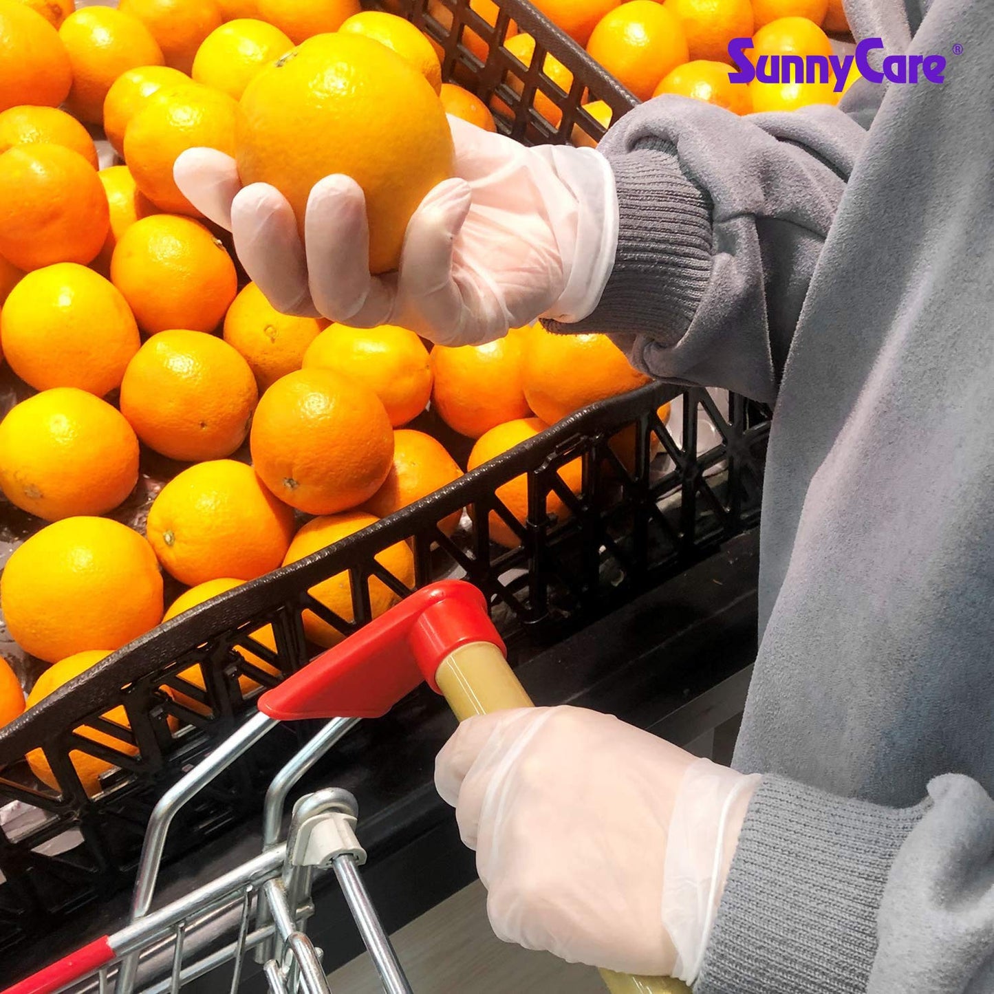 SunnyCare 100/box 7804 Vinyl Disposable Gloves Powder Free (Latex Nitrile Free) - X-Large