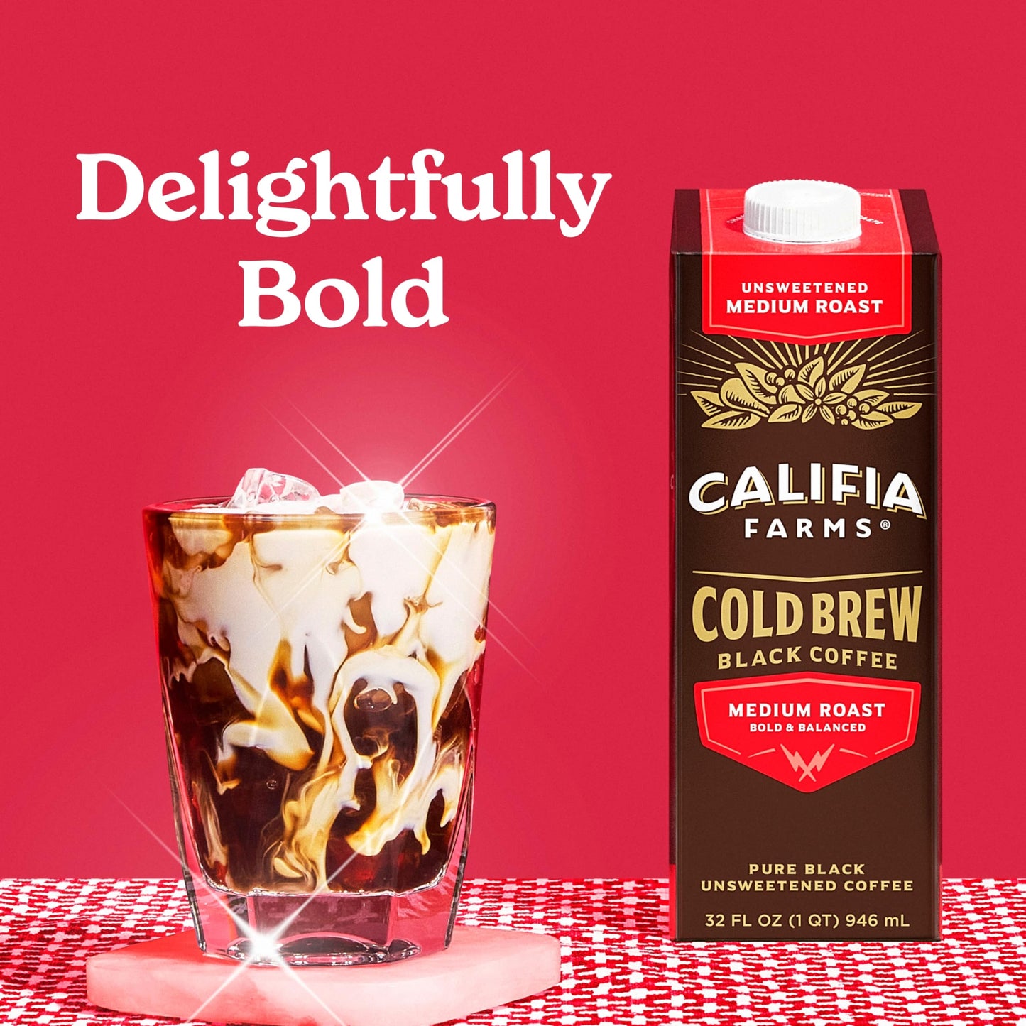 Califia Farms -Unsweetened Cold Brew Coffee | 32 Oz | Dairy Free | Gluten Free | Plant Based | Non-GMO