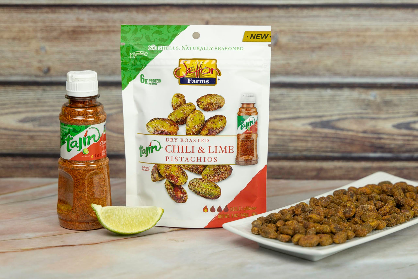 Pistachios Tajin Clasico Chile Lime Seasoned | No Shells | Chili Lime | Non-GMO Project Verified | Gluten Free | Vegan | Kosher | Value Size 20 Oz.
