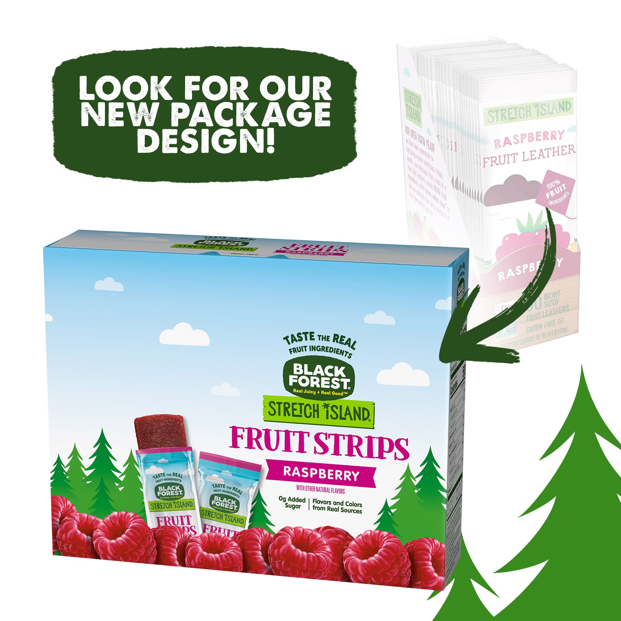 Black Forest Stretch Island Fruit Strips, Raspberry, 0.5ounce Strips (Pack of 30)
