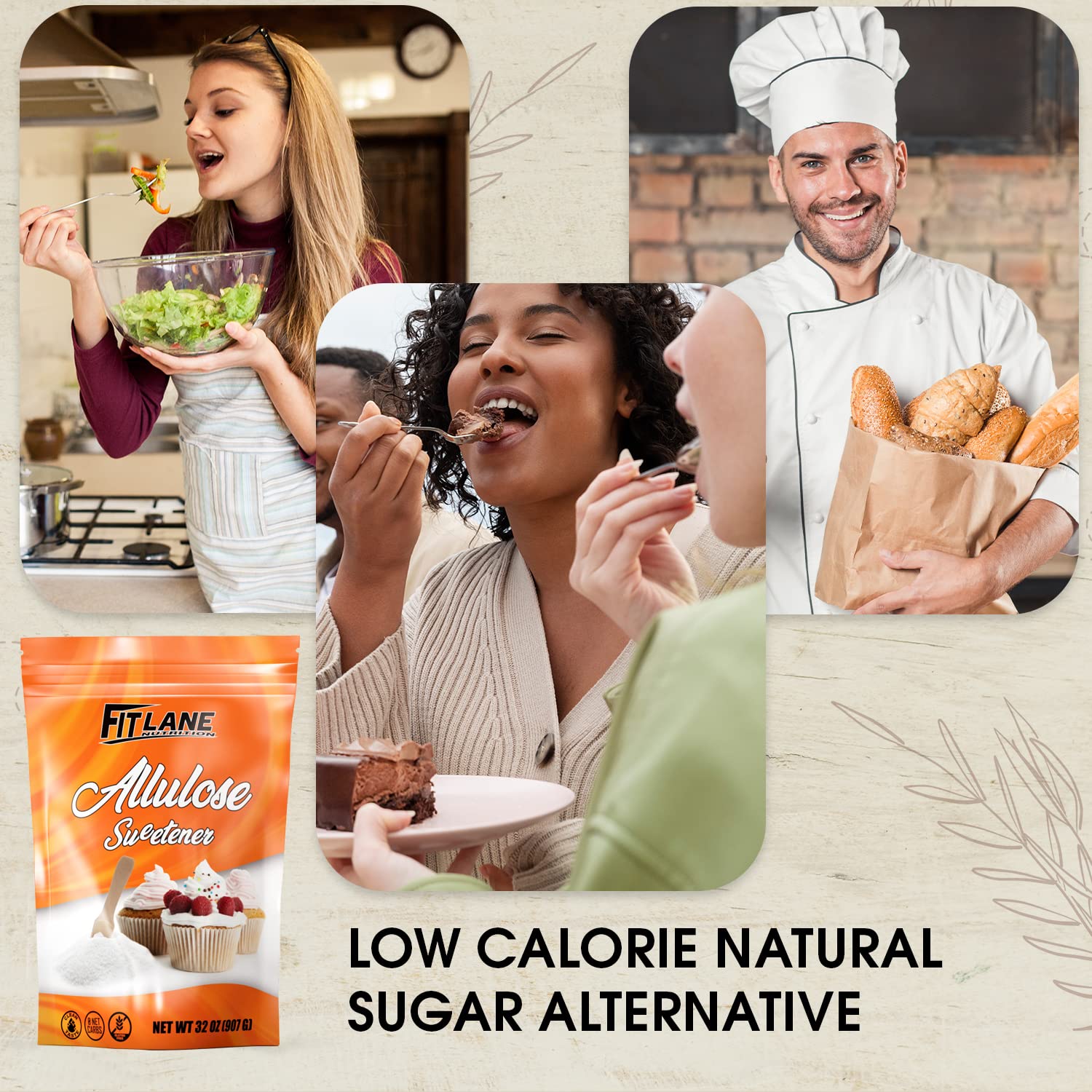 Allulose Sweetener 2 LBS - Pure Low Calorie Zero Net Carb Powder - Natural Keto Sugar Substitute With No Aftertaste - Perfect for Baking