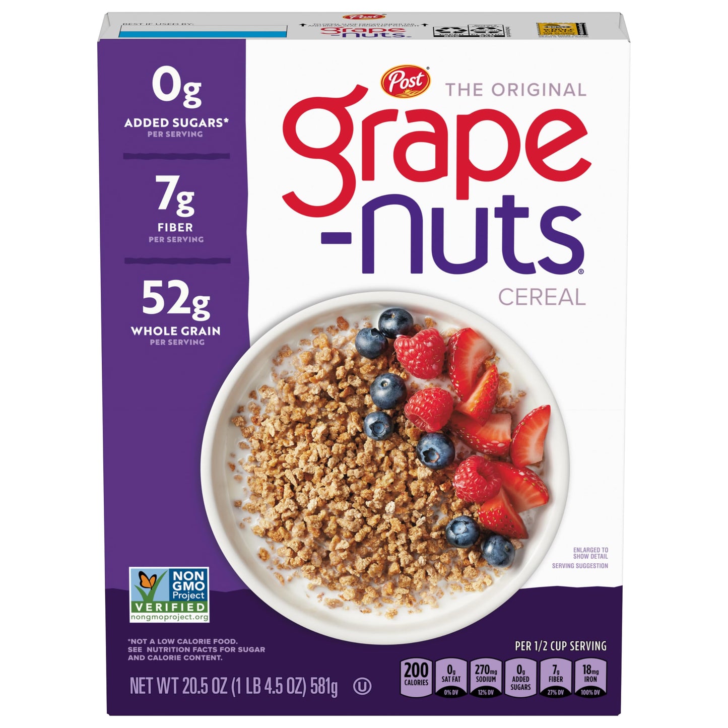 Grape-Nuts Cereal, Low Fat, High Fiber, Kosher, 20.5 oz Box