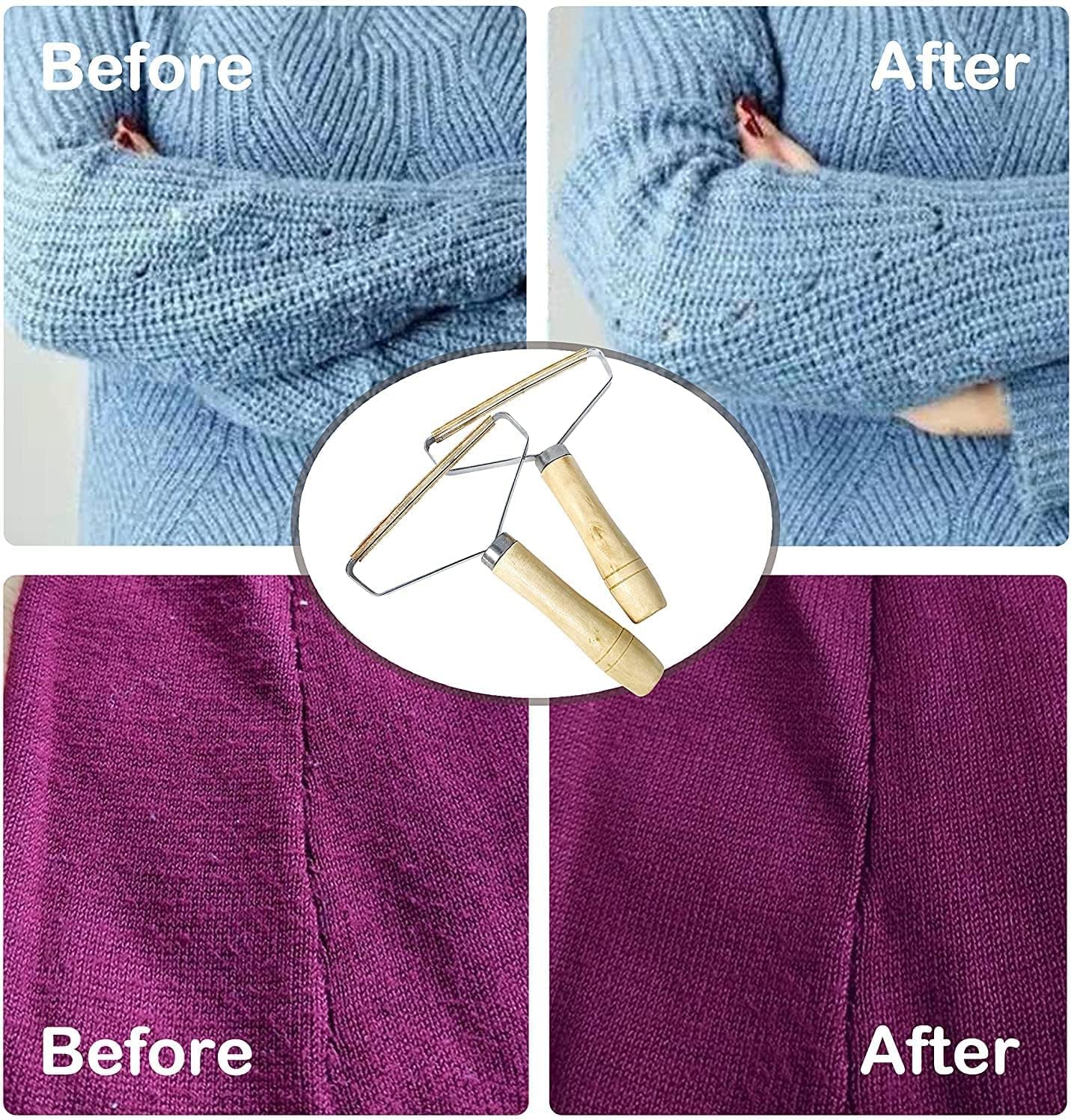 Hair Remover - lint Remover - Wooden Carpet Hair Remover - pet Hair Remover - Carpet Scraper - Clothing Care Tool