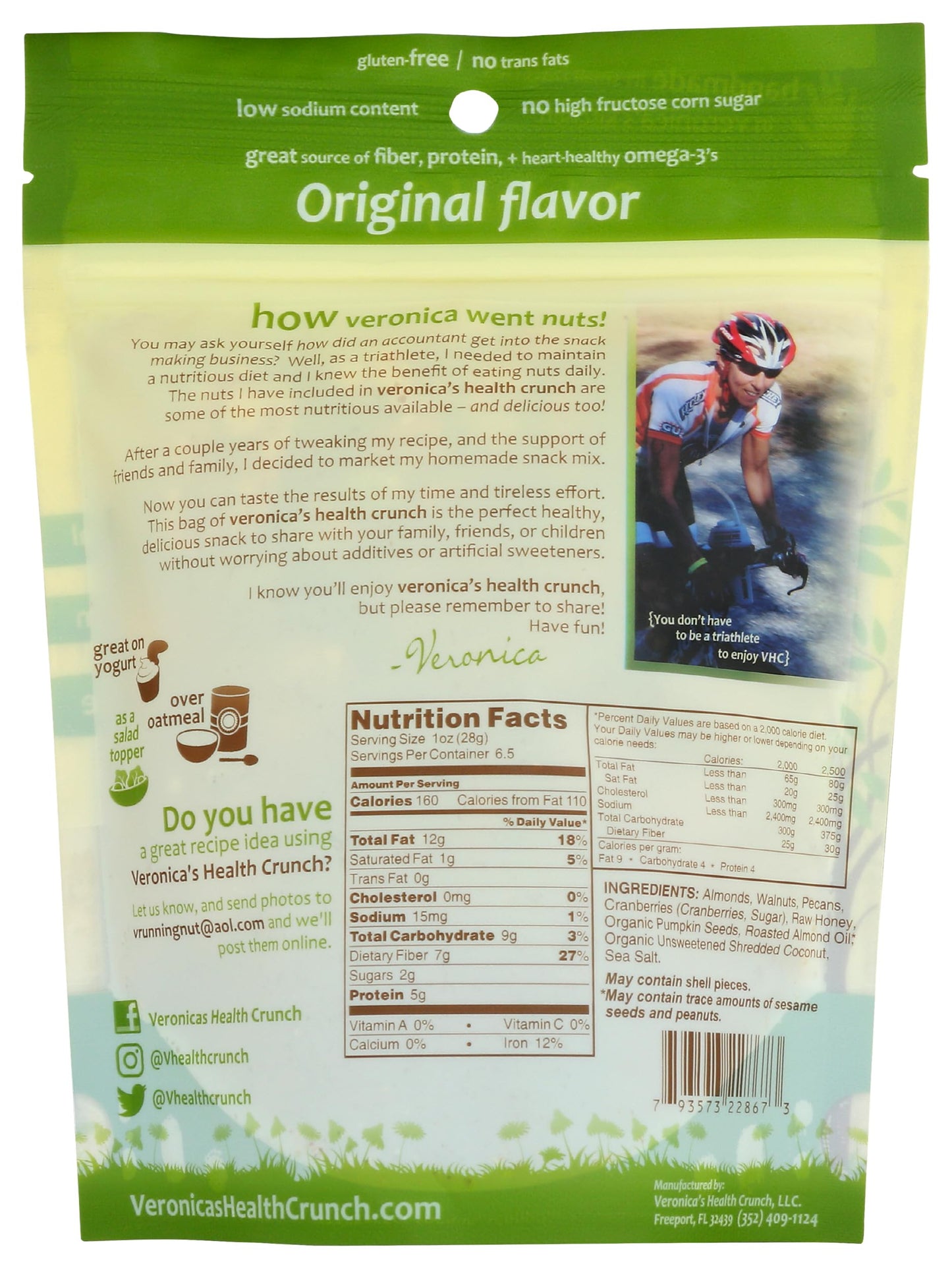 Veronicas Health Crunch, Granola Original, 6.5 Ounce