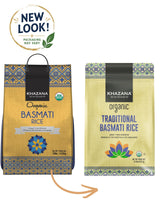 Authentic Organic Basmati Rice by Khazana in 10 lb Bag - Aromatic and Flavorful Indian Grain - Non-GMO, Gluten Free, Kosher, Cholesterol Free