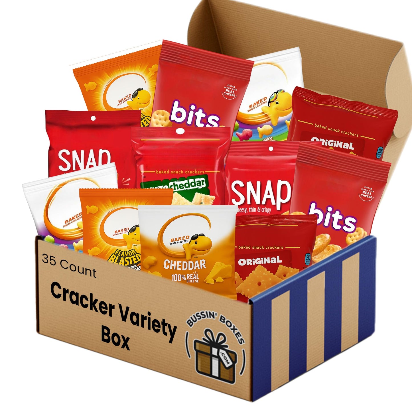 Bulk Crackers Variety Pack - Individually Wrapped Assortment of Crackers Snack Box for Adults and Kids - Shelf-Stable Office, School, Travel Snack