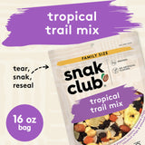 Snak Club Tropical Trail Mix with Dried Fruits, Chips & Almonds, 16 oz