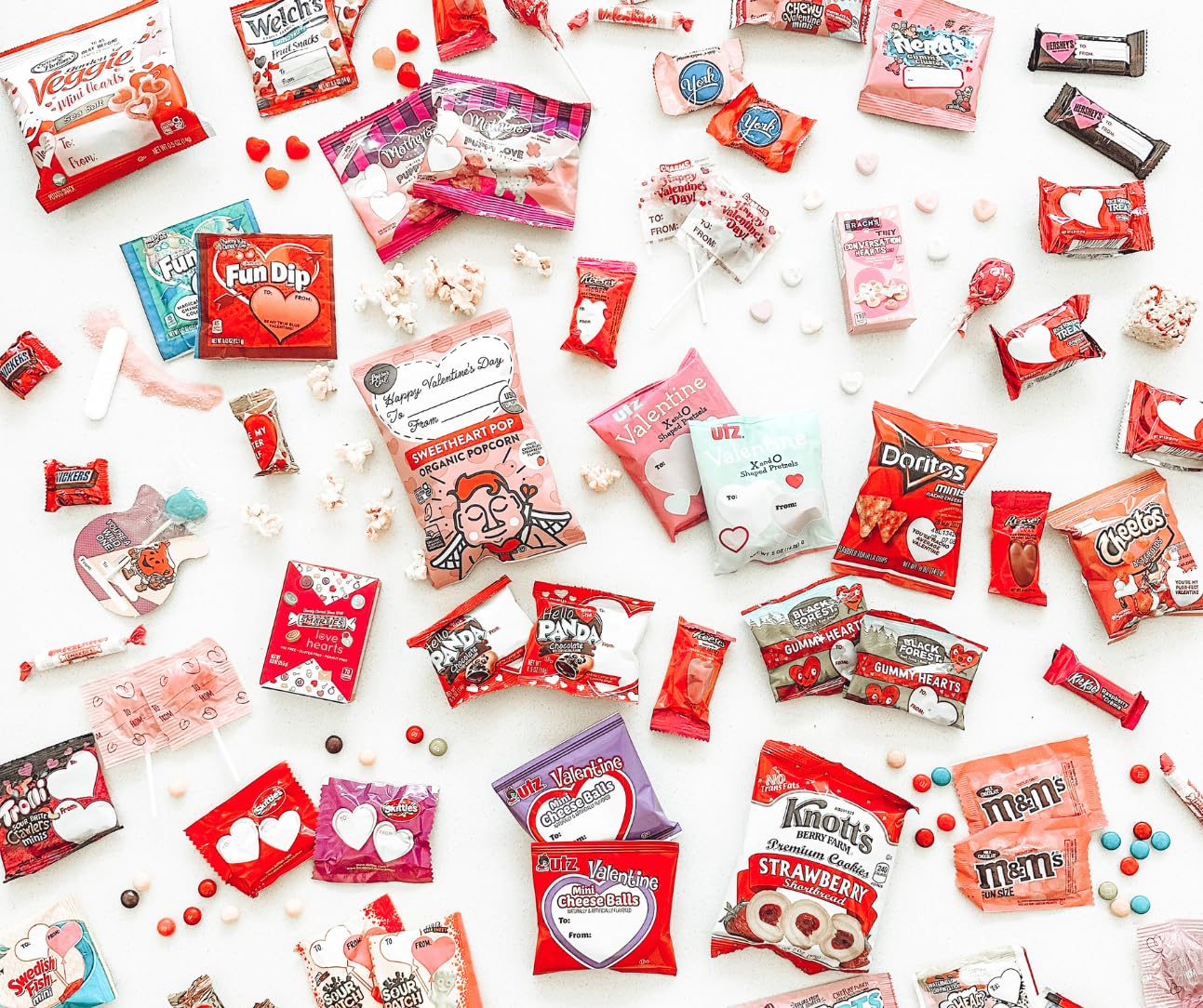 Munchie Mountain 75-Count Valentine Care Package and Valentine's Day Candy Snack Box for Boyfriend, Girlfriend, College student, Grandkids, Husband