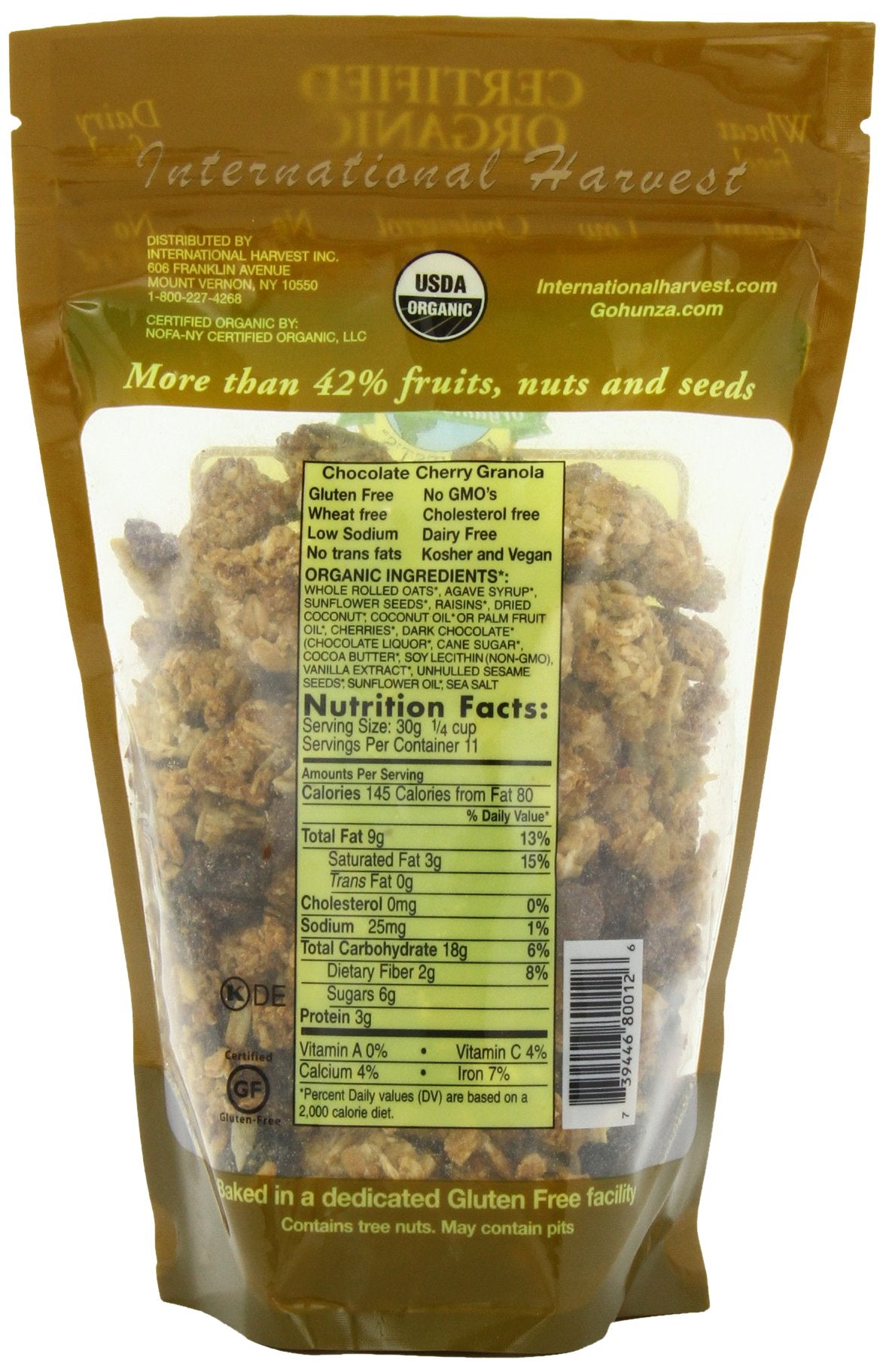 International Harvest's FruitFull Organic Granola, Chocolate Cherry, 12 Ounce