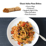 DeLallo Whole Wheat Spaghetti, 1 Pound Bag, 8 Pack, 100% Organic Noodles, Pasta from Italy, Whole Grain, Cooks Al Dente
