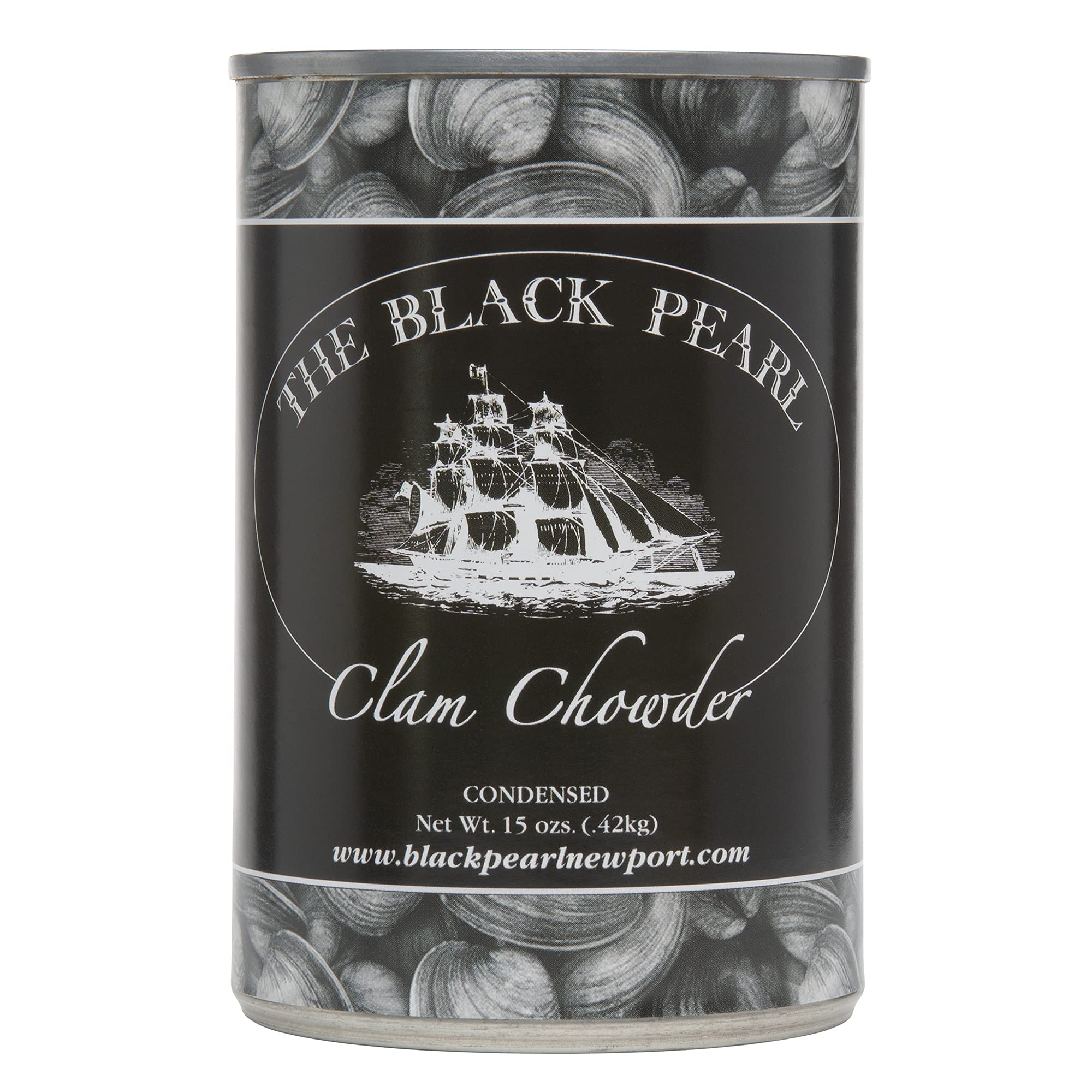 The Black Pearl Clam Chowder New England Famous Condensed Soup, 15 Ounce (3 Cans)