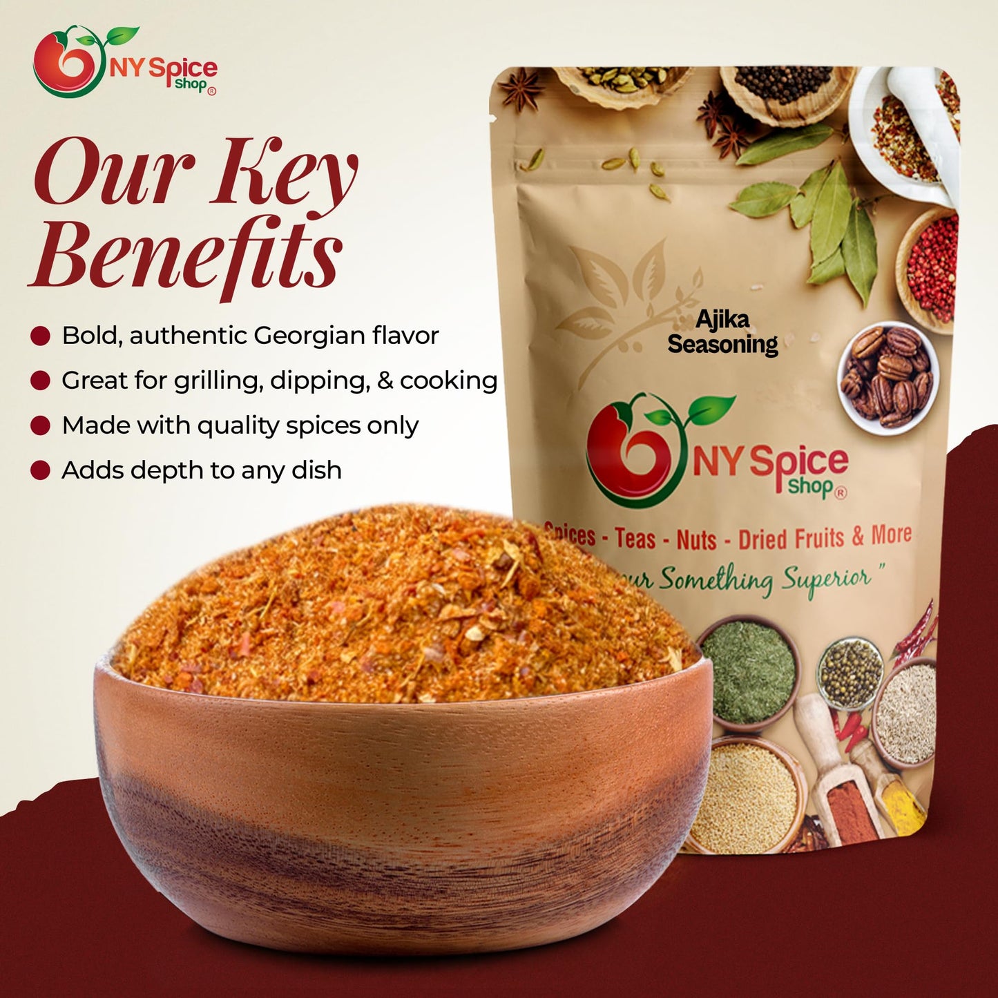 NY Spice Shop Ajika Seasoning - 4 Ounce Natural Blend of Delicious Spices and Seasonings for Grilled Chicken, Georgian Traditional Chicken and Cooking