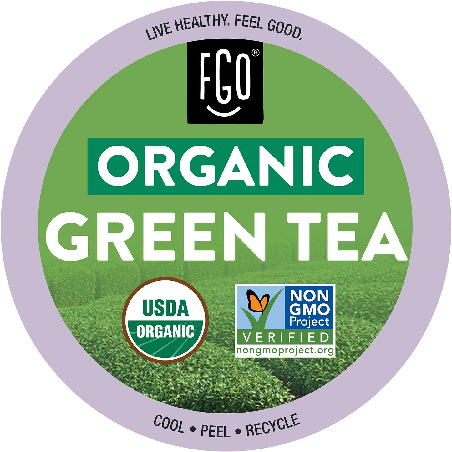 FGO Organic Green Tea K-Cup Pods for Keurig, 24 Count (Pack of 1), Premium Green Tea is USDA Organic, Non-GMO, & Recyclable with Naturally Occurring