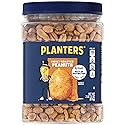 PLANTERS Honey Roasted Peanuts, Sweet and Salty Snacks, Plant-Based Protein , 34.5 Oz (2 Tubs)